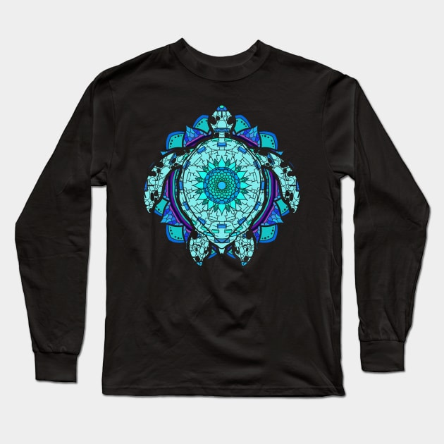 Hawaiian Sea Turtle Mandala Lover Polynesian Tattoo Hawaiian Tribal Turtle Long Sleeve T-Shirt by shirtsyoulike